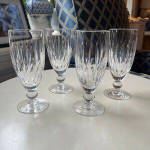 4 Waterford Maureen Cut Crystal Fluted Champagne Glasses